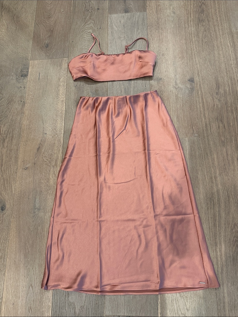 Victoria's Secret Satin Maxi Skirt and Top  in Rose
